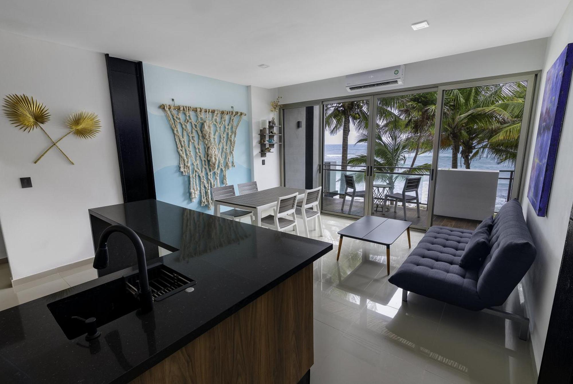 Angelina 28 Beachfront And Family Apartments - Modern And Relaxing Long Stays - 20 Min From Cancun Airport Пуэрто-Морелос Экстерьер фото