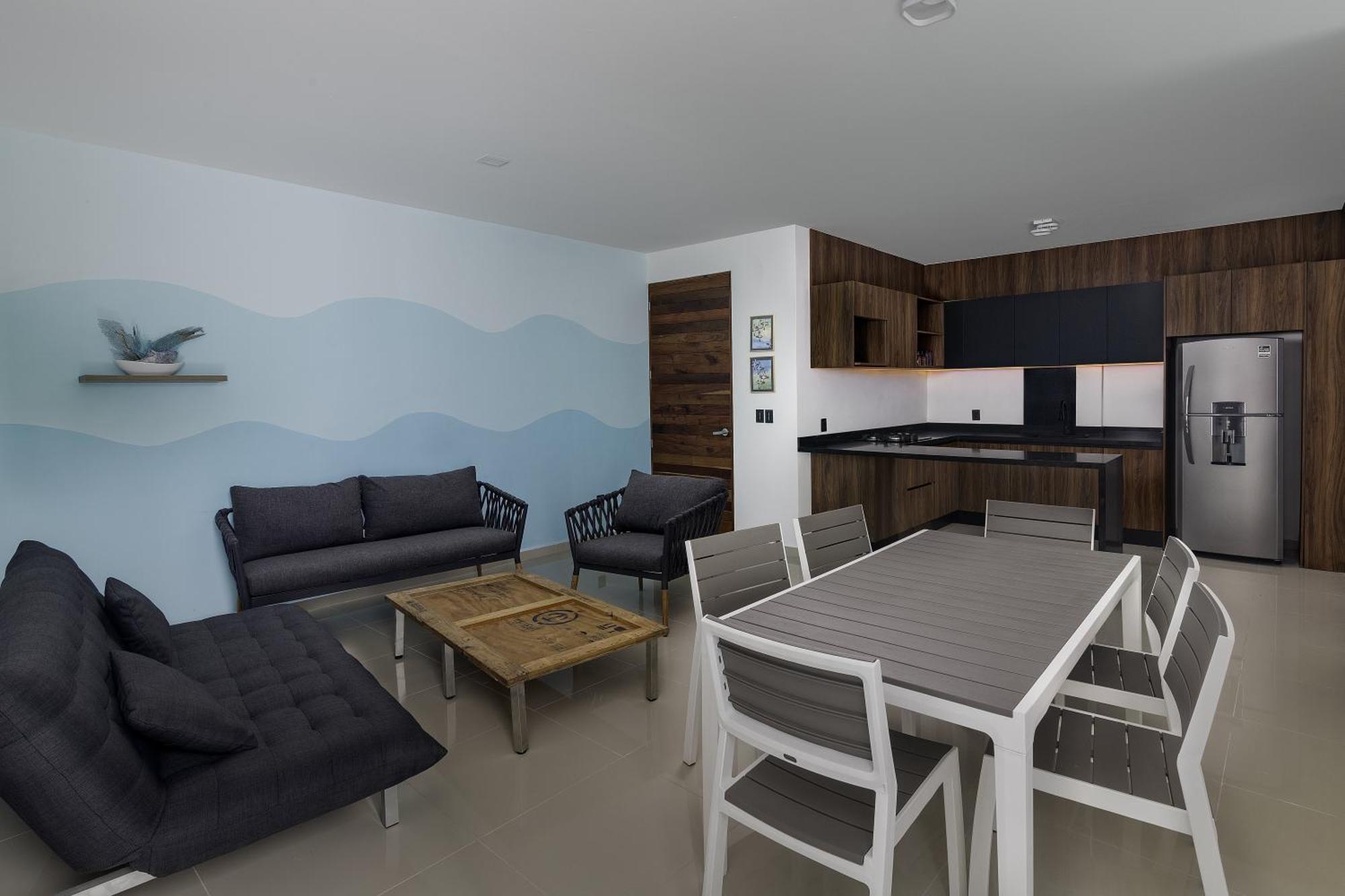 Angelina 28 Beachfront And Family Apartments - Modern And Relaxing Long Stays - 20 Min From Cancun Airport Пуэрто-Морелос Экстерьер фото