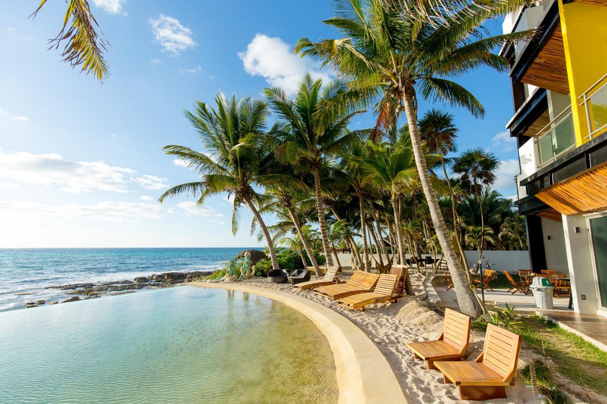 Angelina 28 Beachfront And Family Apartments - Modern And Relaxing Long Stays - 20 Min From Cancun Airport Пуэрто-Морелос Экстерьер фото